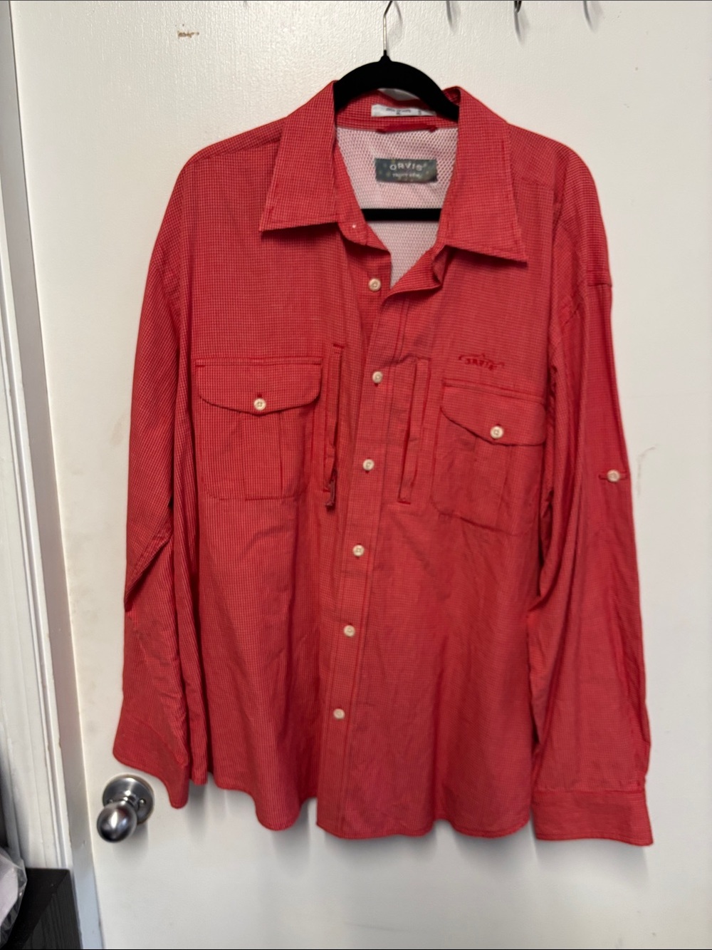 Orvis Red  Long-Sleeve Button Shirt